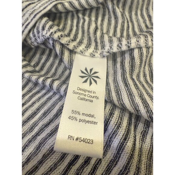 Athleta Striped Sleeveless Knit Top With Split Back Detail XXS Gray/White - Picture 8 of 10